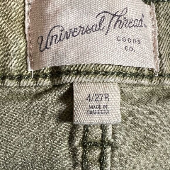 Universal Thread High-Rise A-Line Midi Jean Shorts green size 4/27 - Picture 9 of 14